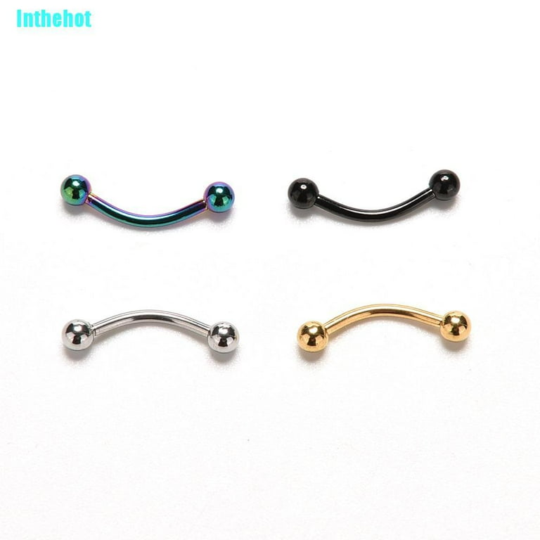 10pc Stainless Steel 16g Ball Curved Barbell Bars Ear Eyebrow Ring Body Piercing 10pc Stainless Steel 16g Ball Curved Barbell Bars Ear Eyebrow Ring Body Piercing
